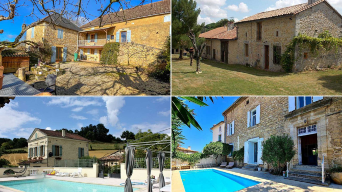 6 sunny gîte properties for sale in France