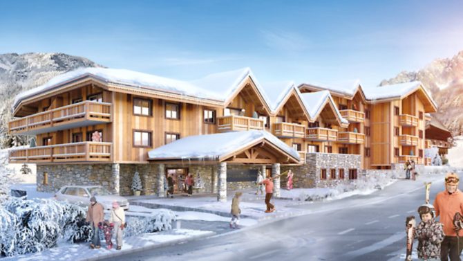 A new development in Chamonix ski resort in the French Alps