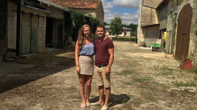 Couple in their twenties swap Cornwall for Charente in France