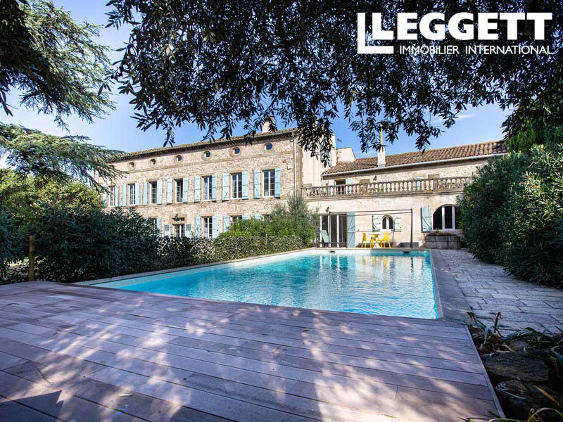 Swimming pool and house in France