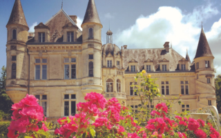 Rose gardens at the Château de Bourneau