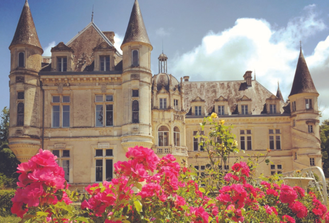 Rose gardens at the Château de Bourneau