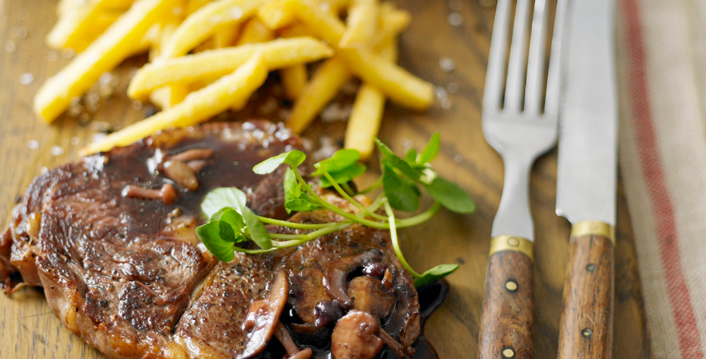 Steak with chips