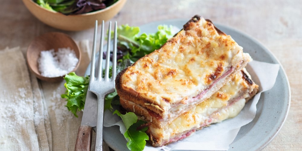 Croque monsieur with salad